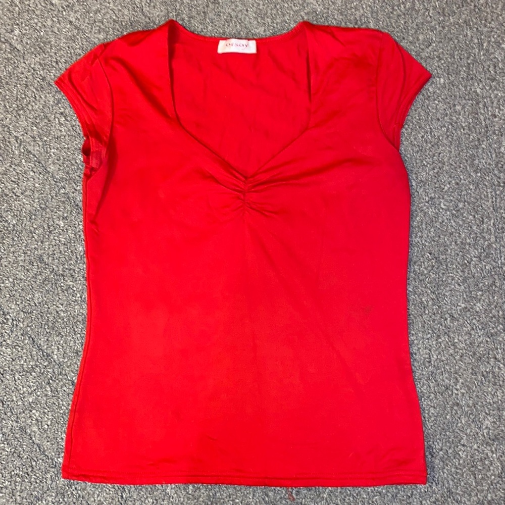 Orsay Short Sleeve Red Top